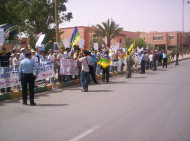 Manifestation pour la libération des détenus politiques du MCA  à Errachidia